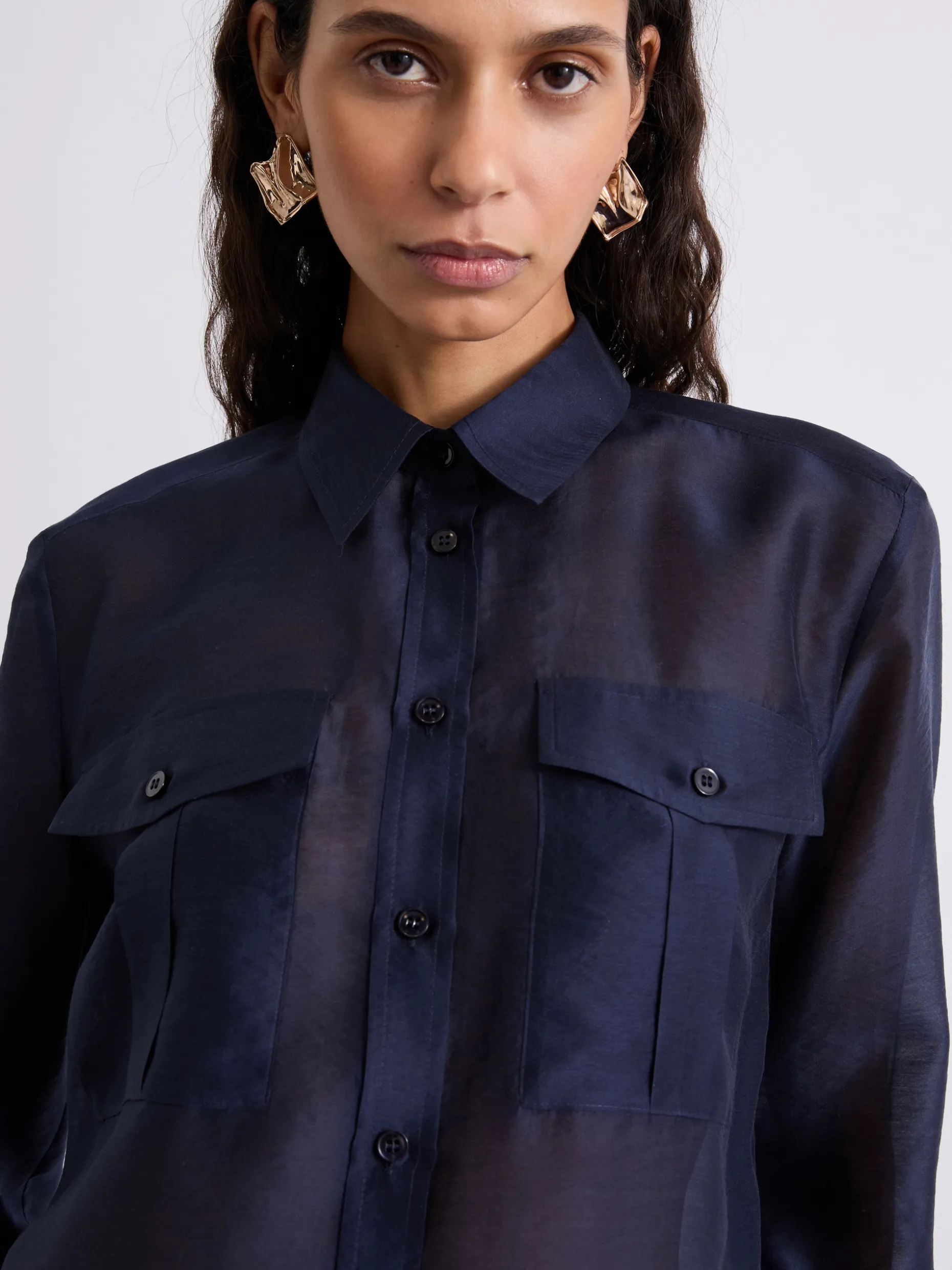 Camicia in organza - BLU NOTTE