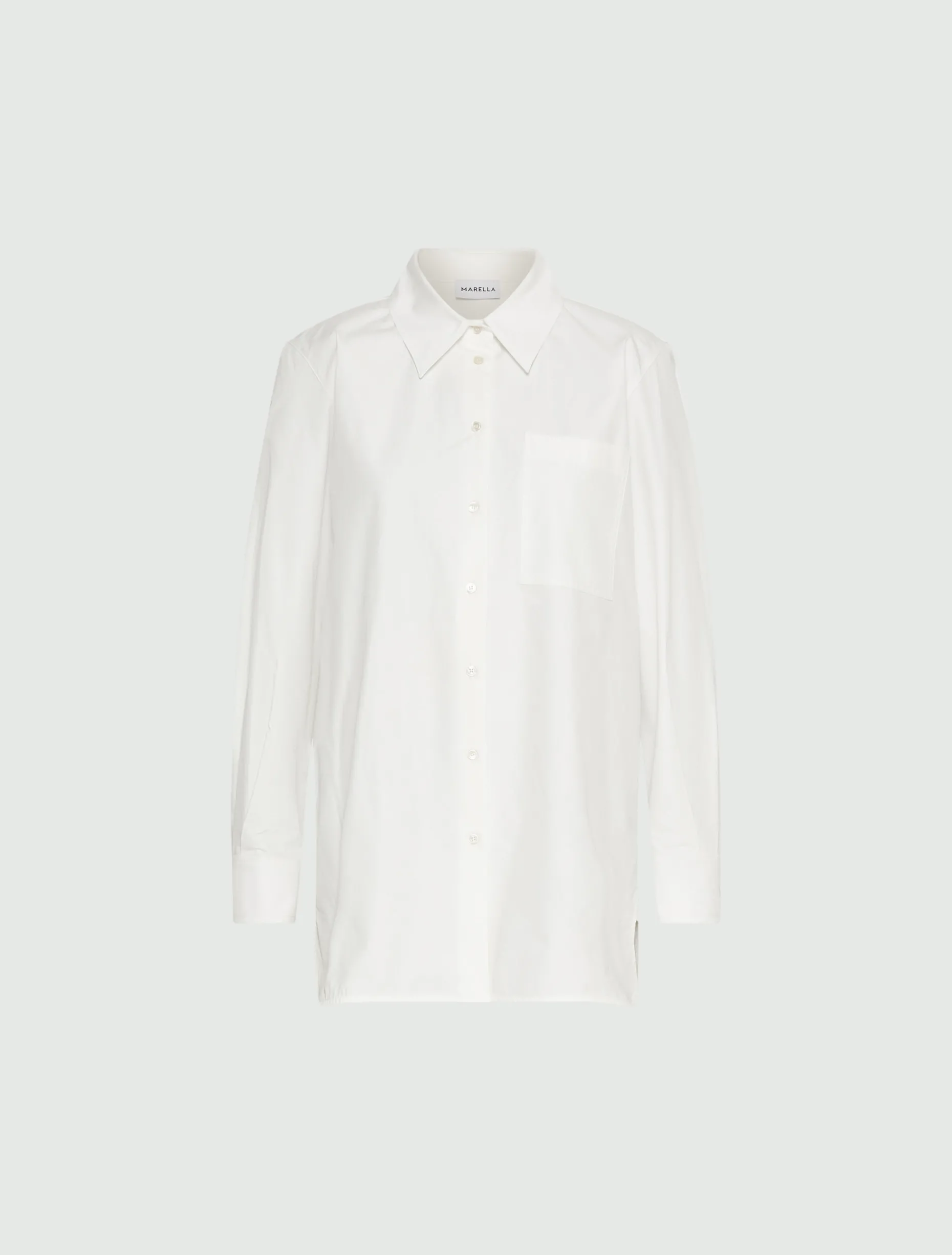 Camicia in popeline di cotone lavato - BIANCO