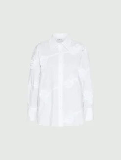 Camicia in popeline ricamato - BIANCO