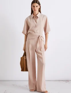 Camicia in puro lino con strass - CIPRIA