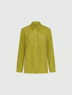 Camicia in seta habotai - VERDE