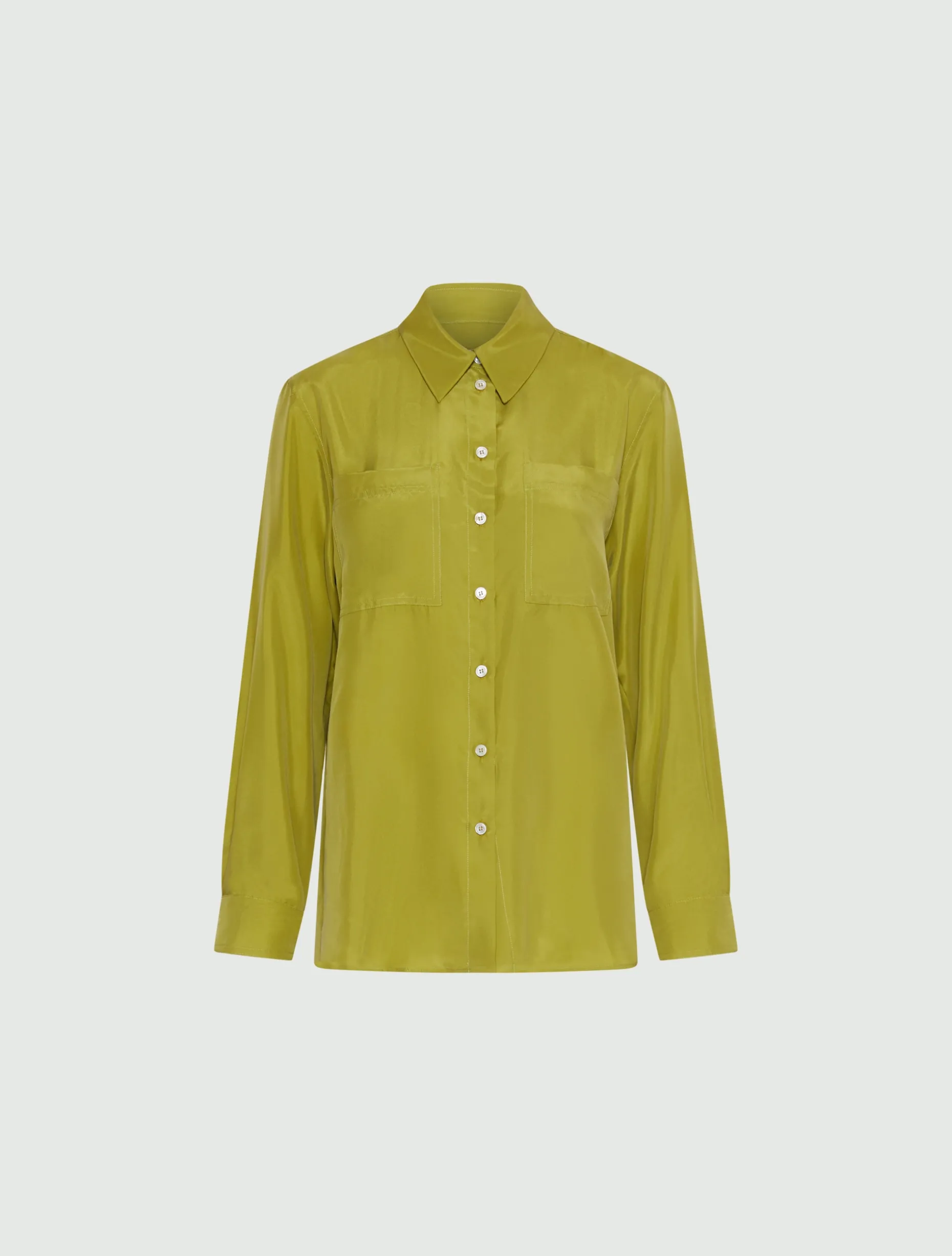 Camicia in seta habotai - VERDE
