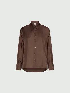 Camicia in seta - MARRONE