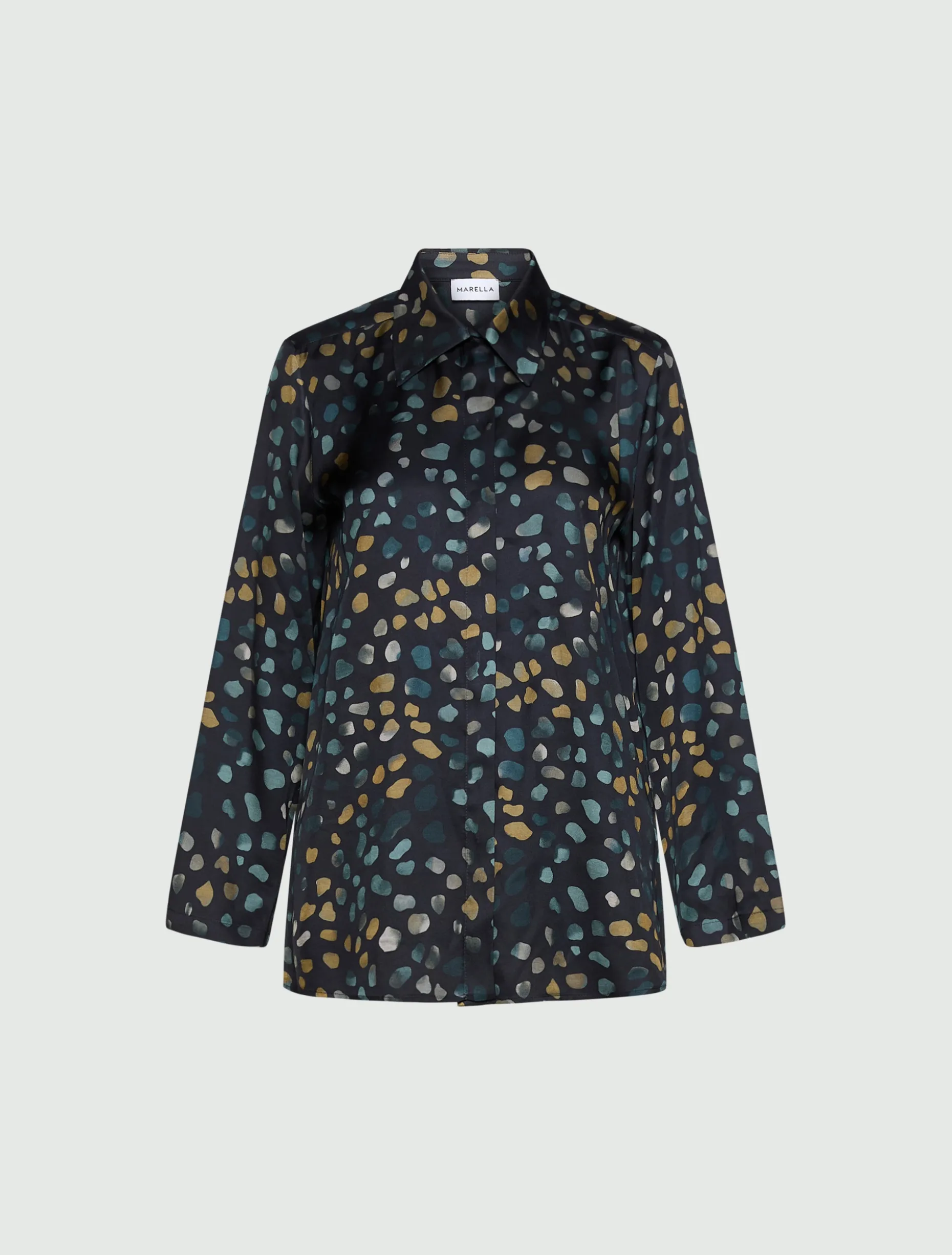 Camicia in twill stampato - NAVY