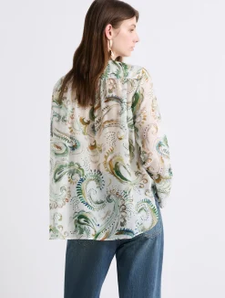 Camicia in voile di seta - BIANCO OTTICO