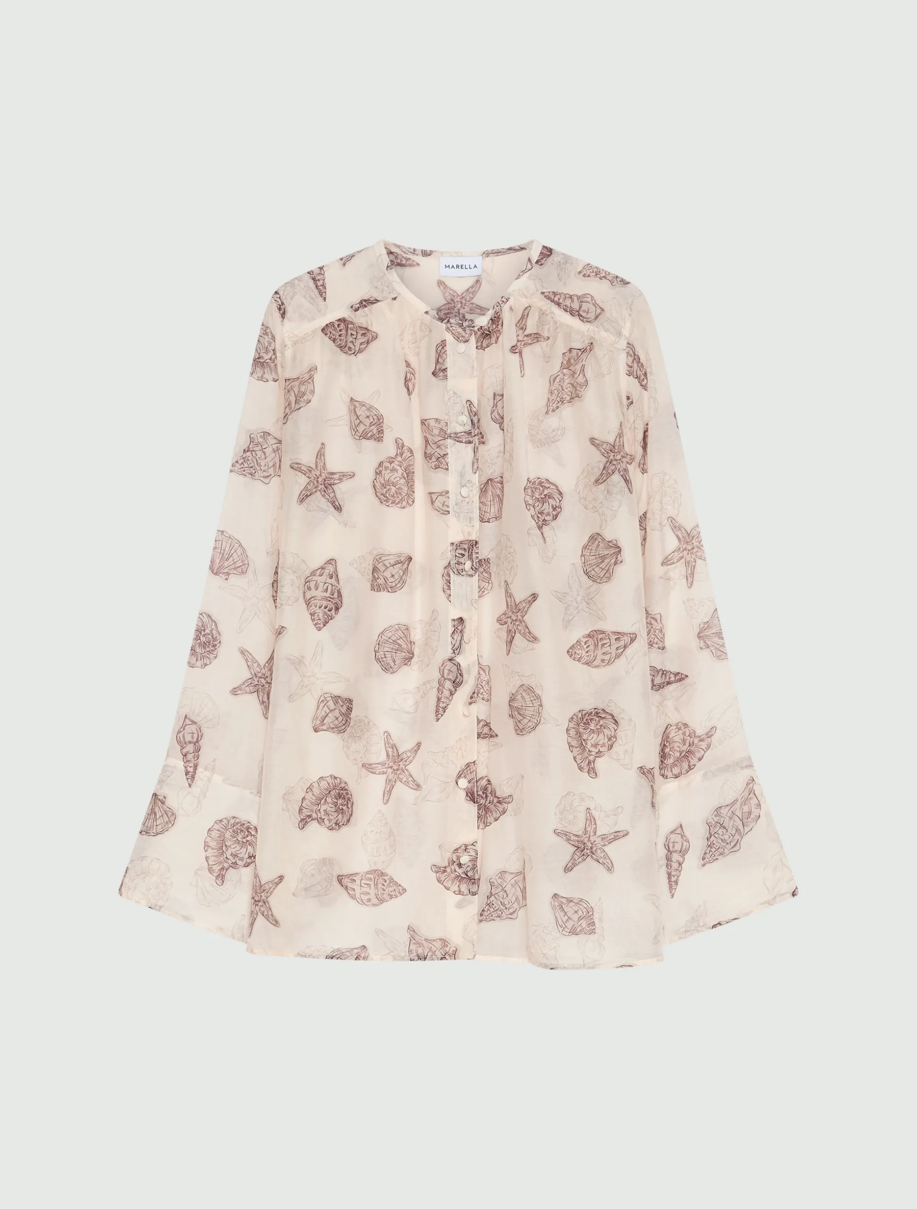 Camicia in voile di seta - BIANCO LANA