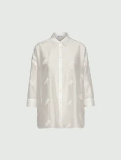 Camicia over in organza - Bianco