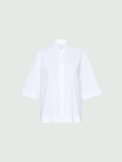 Camicia svasata in popeline - BIANCO OTTICO