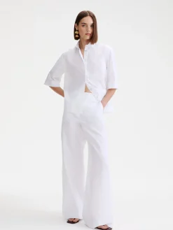 Camicia svasata in popeline - BIANCO OTTICO