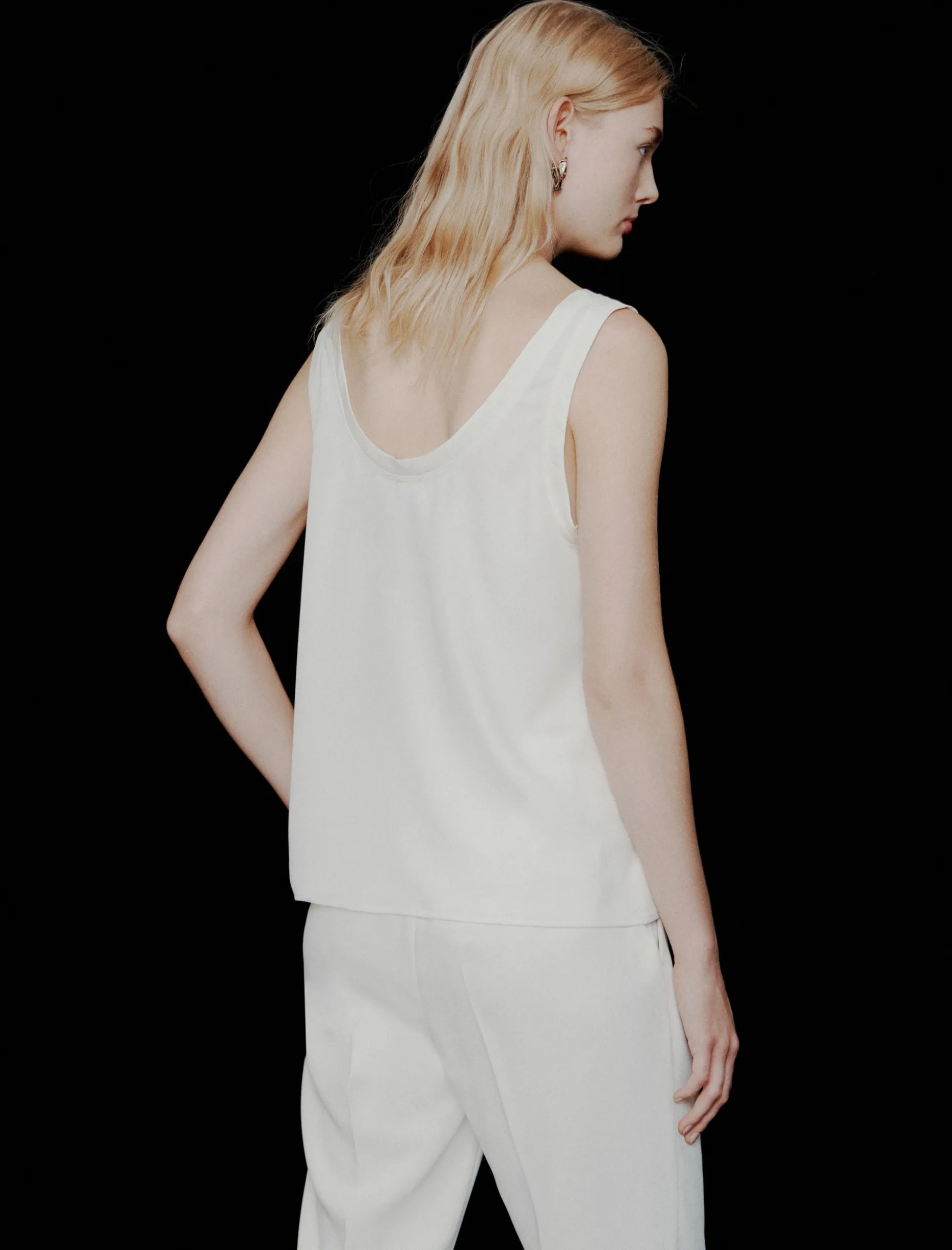 Canotta in satin light - BIANCO LANA