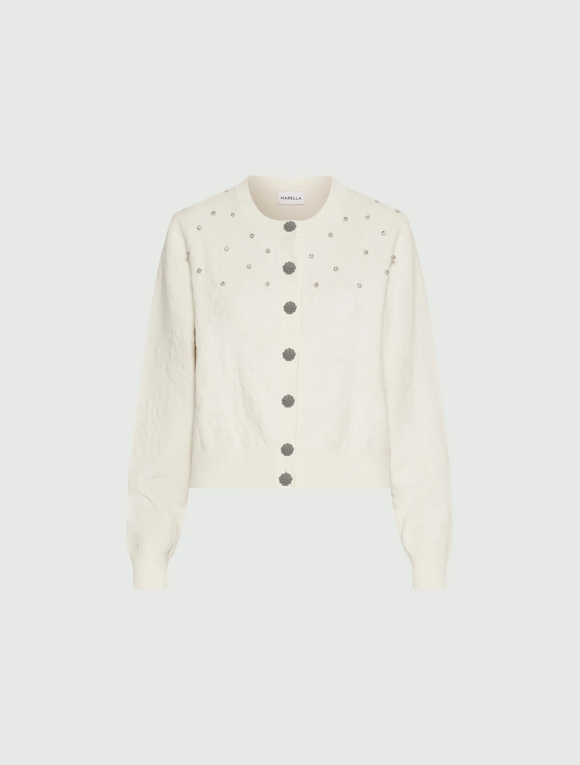 Cardigan in viscosa e cotone - PANNA