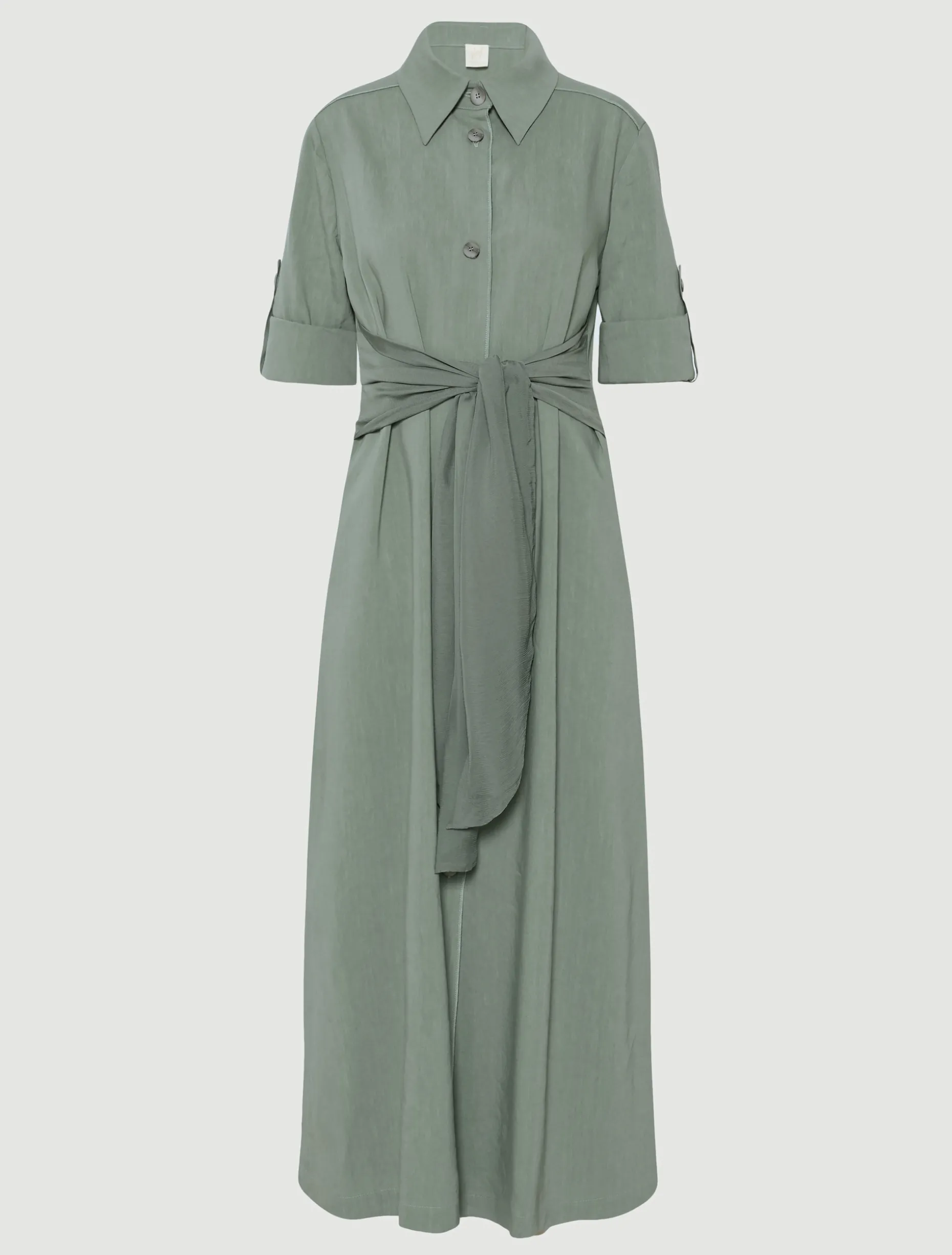 Chemisier in lino e viscosa stretch - VERDE