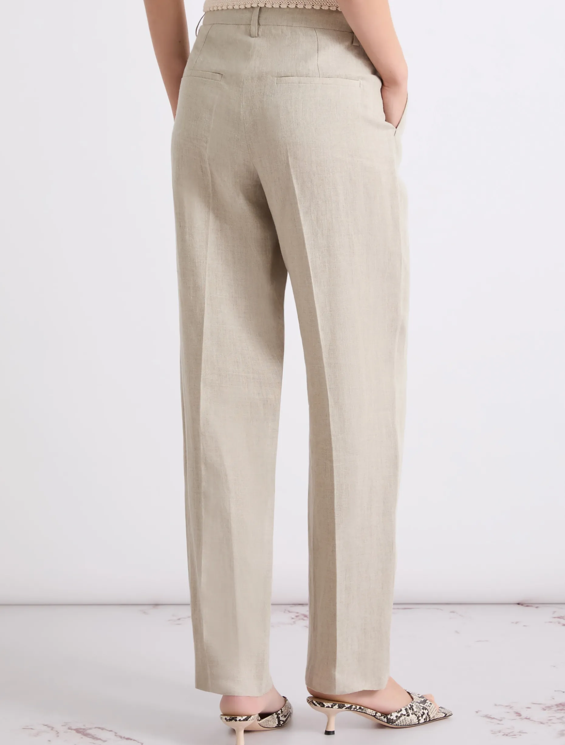 Chino in tela di lino - ECRU`