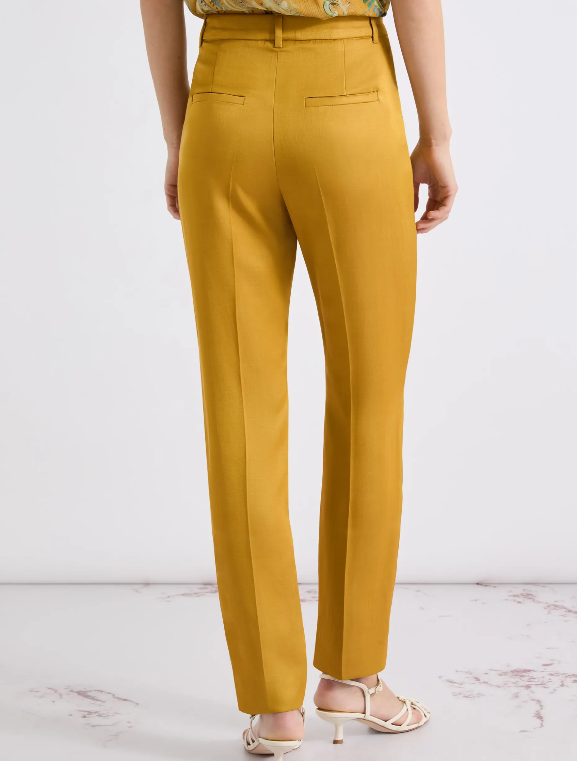 Chino in viscosa e lino - COGNAC