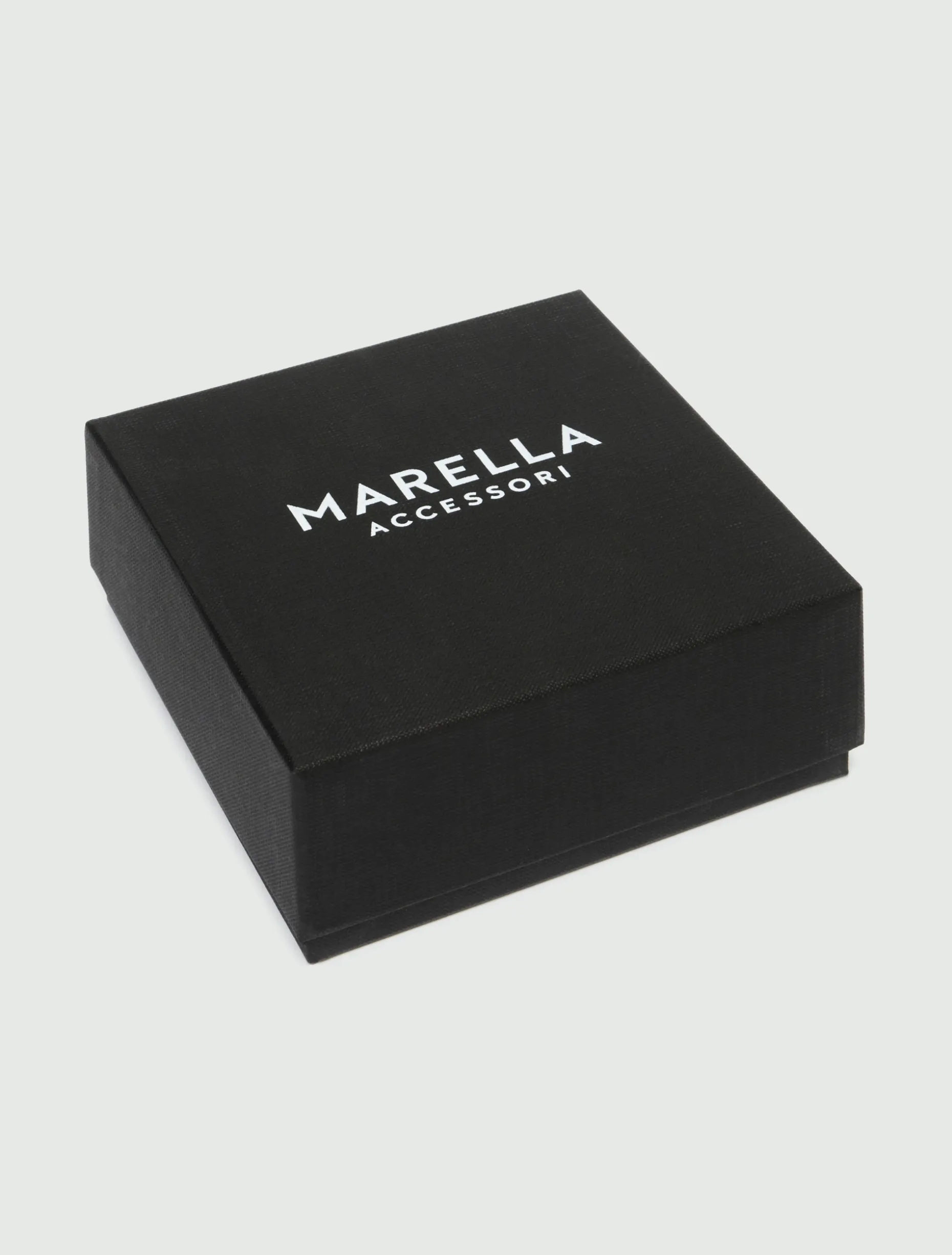 Cintura sottile in pelle con fibbie - MARRONE