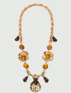 Collana lunga con elementi in resina - AMBRA