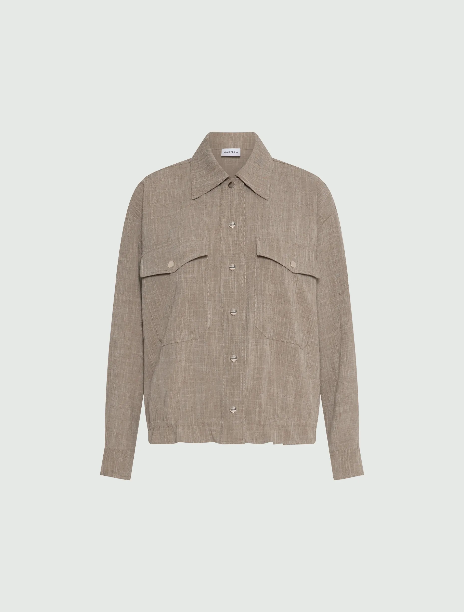 Giacca camicia fluida - OLIVA