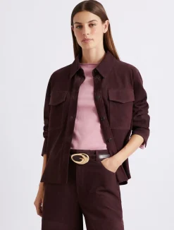 Giacca camicia in camoscio - BORDEAUX