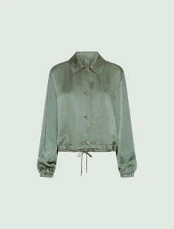 Giacca dritta con coulisse - VERDE