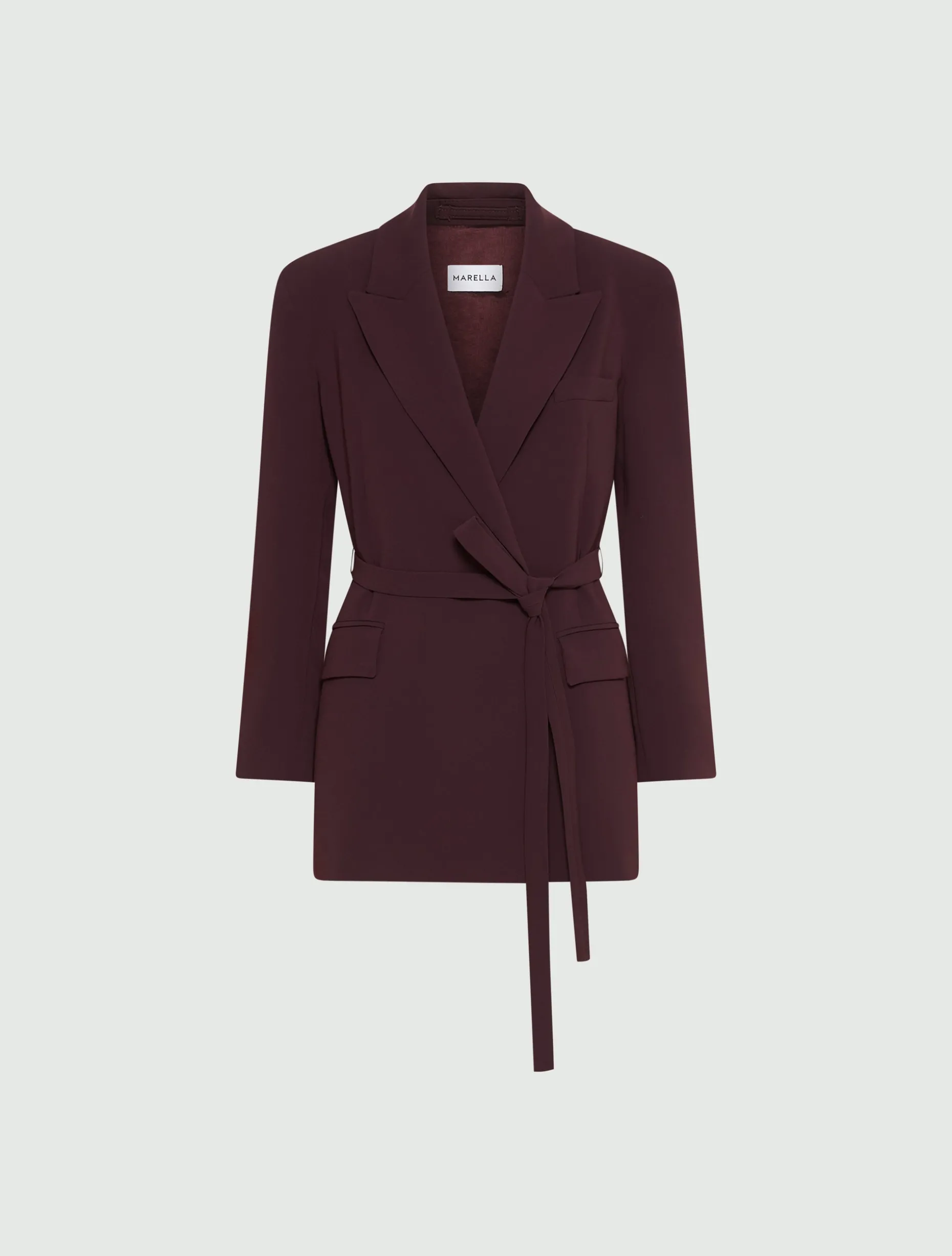 Giacca in cady con cintura - BORDEAUX