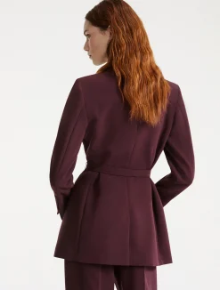 Giacca in cady con cintura - BORDEAUX