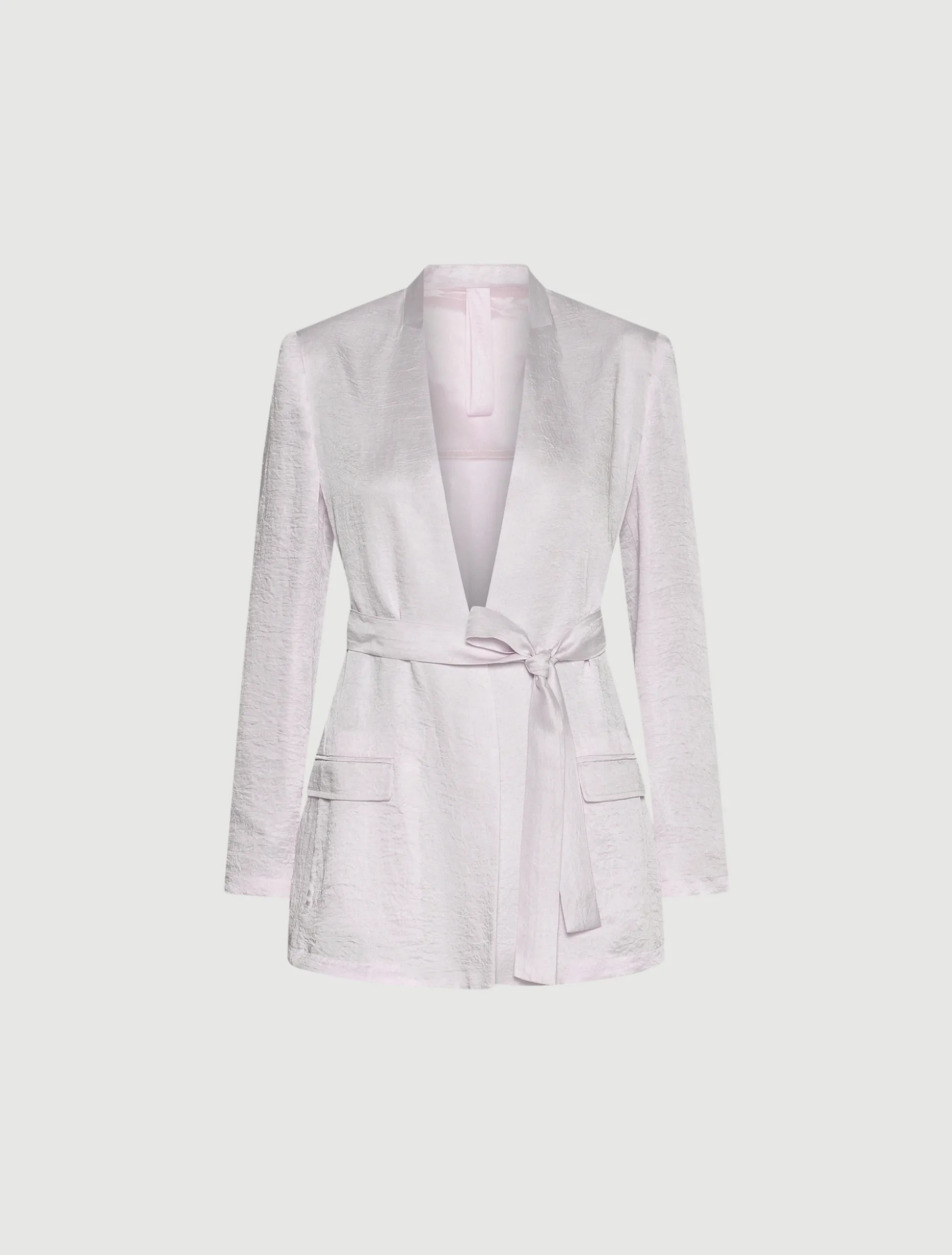 Giacca in twill con cintura - ROSA