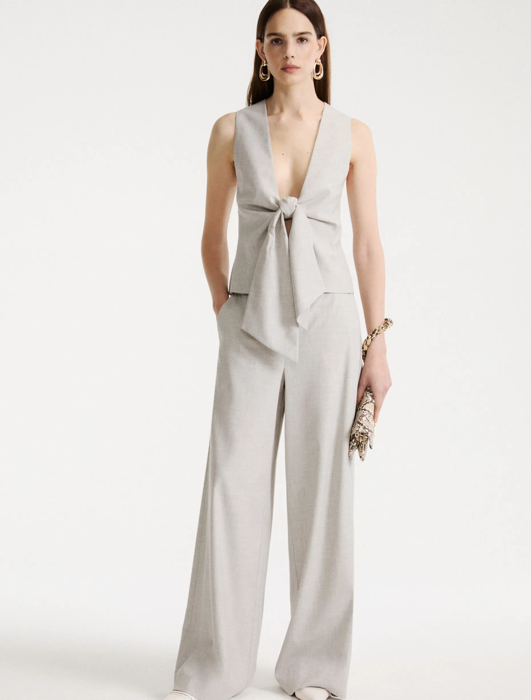 Gilet con nodo - GRIGIO CHIARO