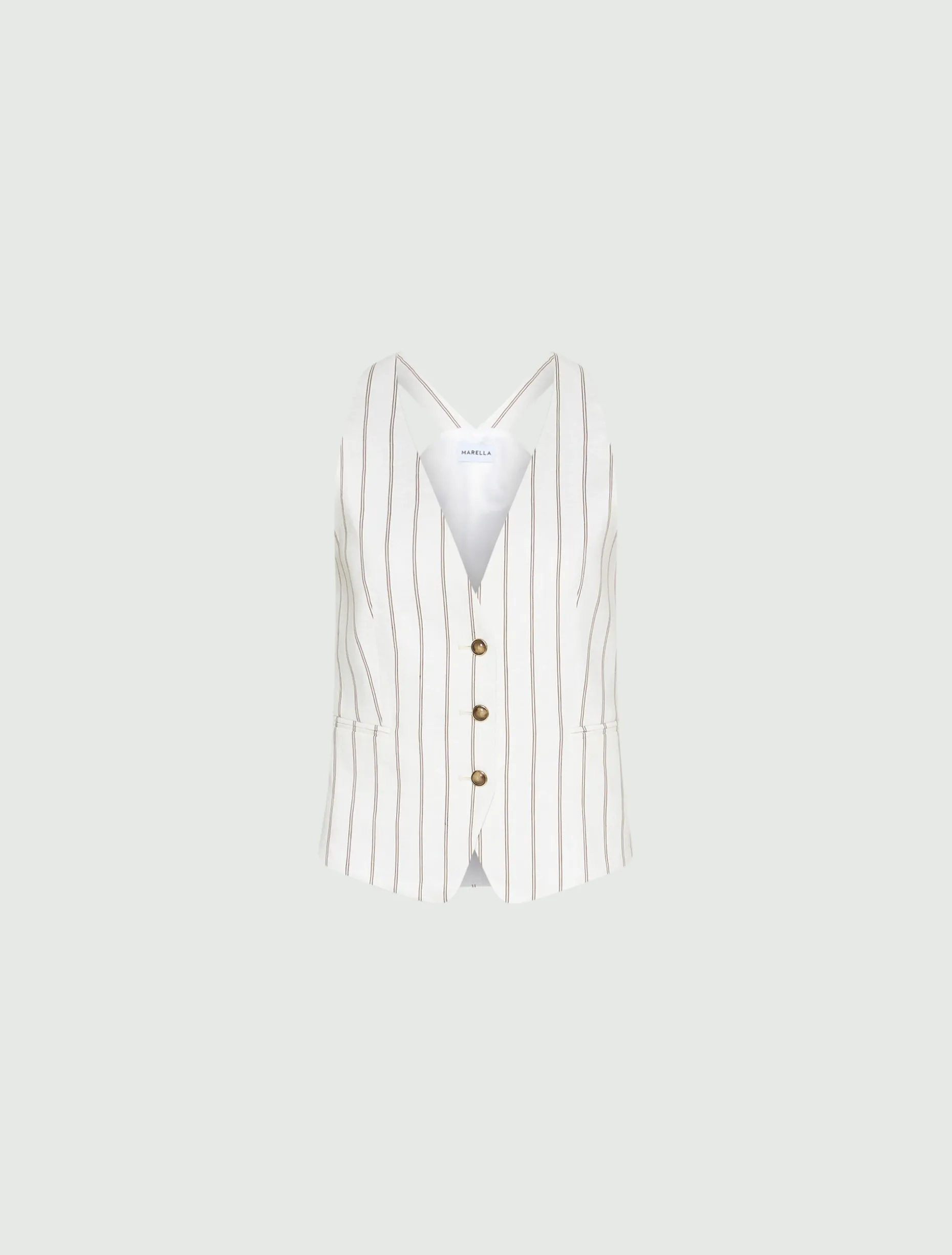 Gilet in lino e cotone - BIANCO