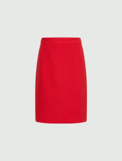 Gonna dritta in stuoia stretch - ROSSO