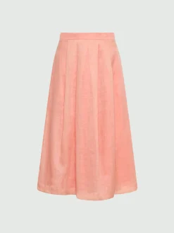 Gonna leggera in ramié - ROSA ANTICO
