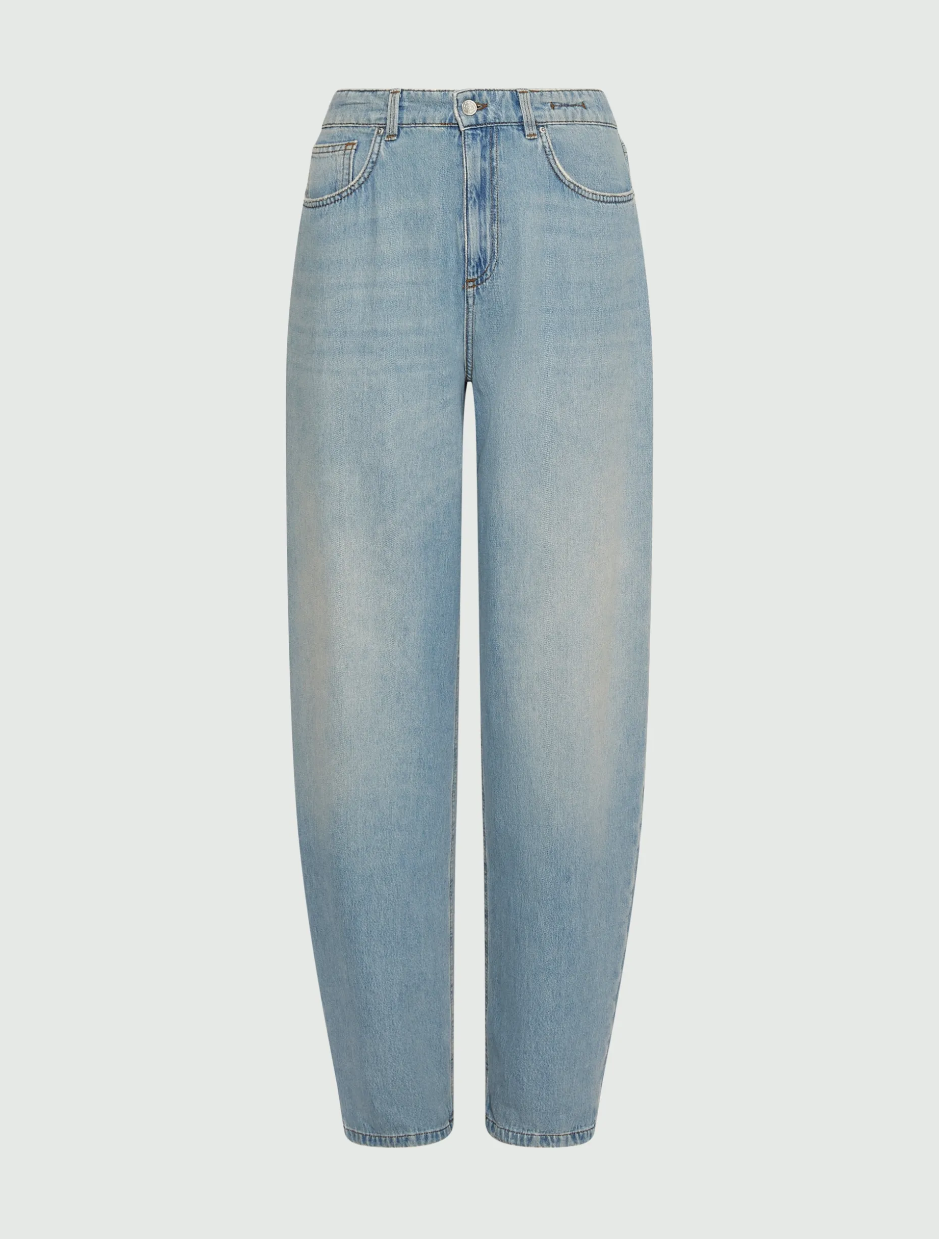 Jeans barrel in denim - AZZURRO POLVERE