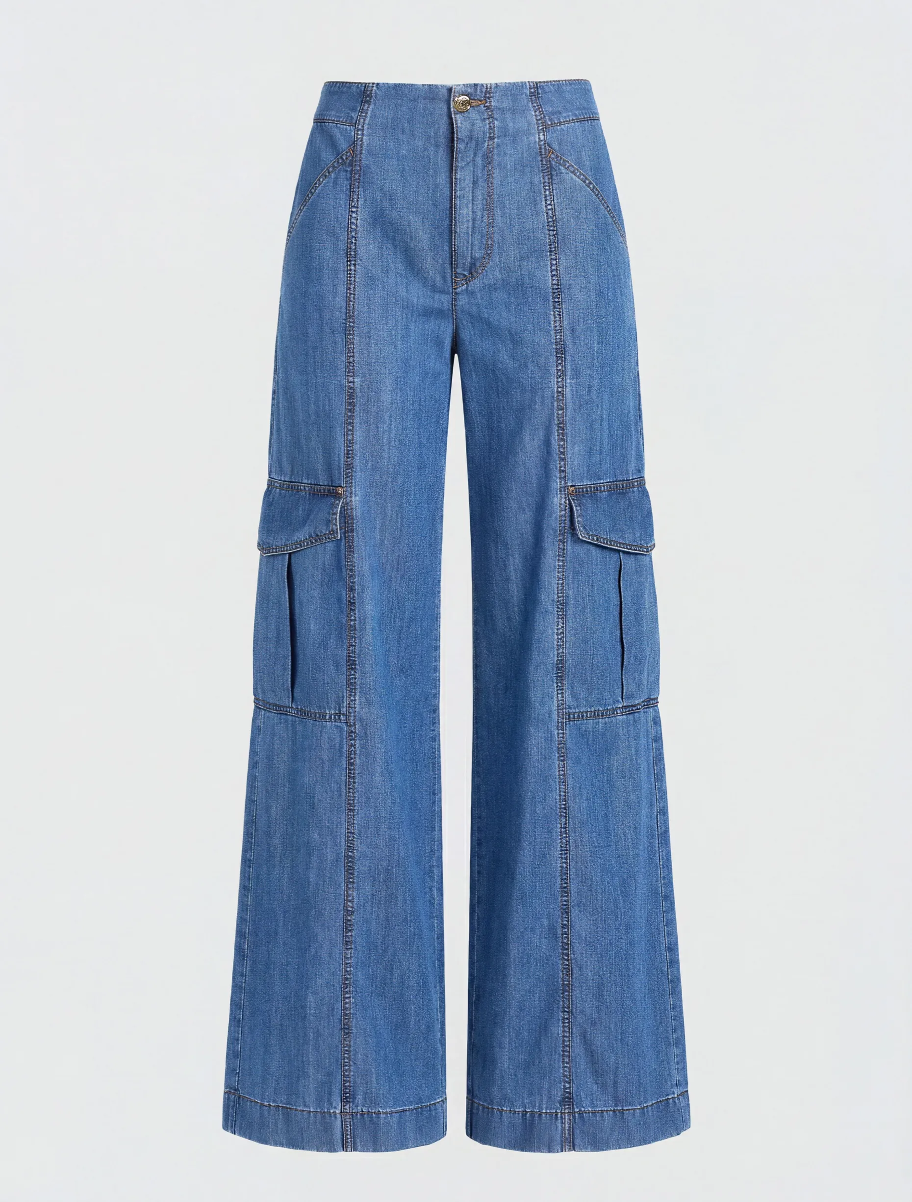 Jeans cargo wide leg - BLUE JEANS