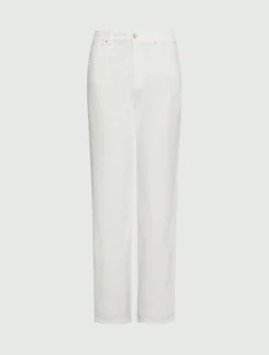 Jeans straight fit in denim - BIANCO