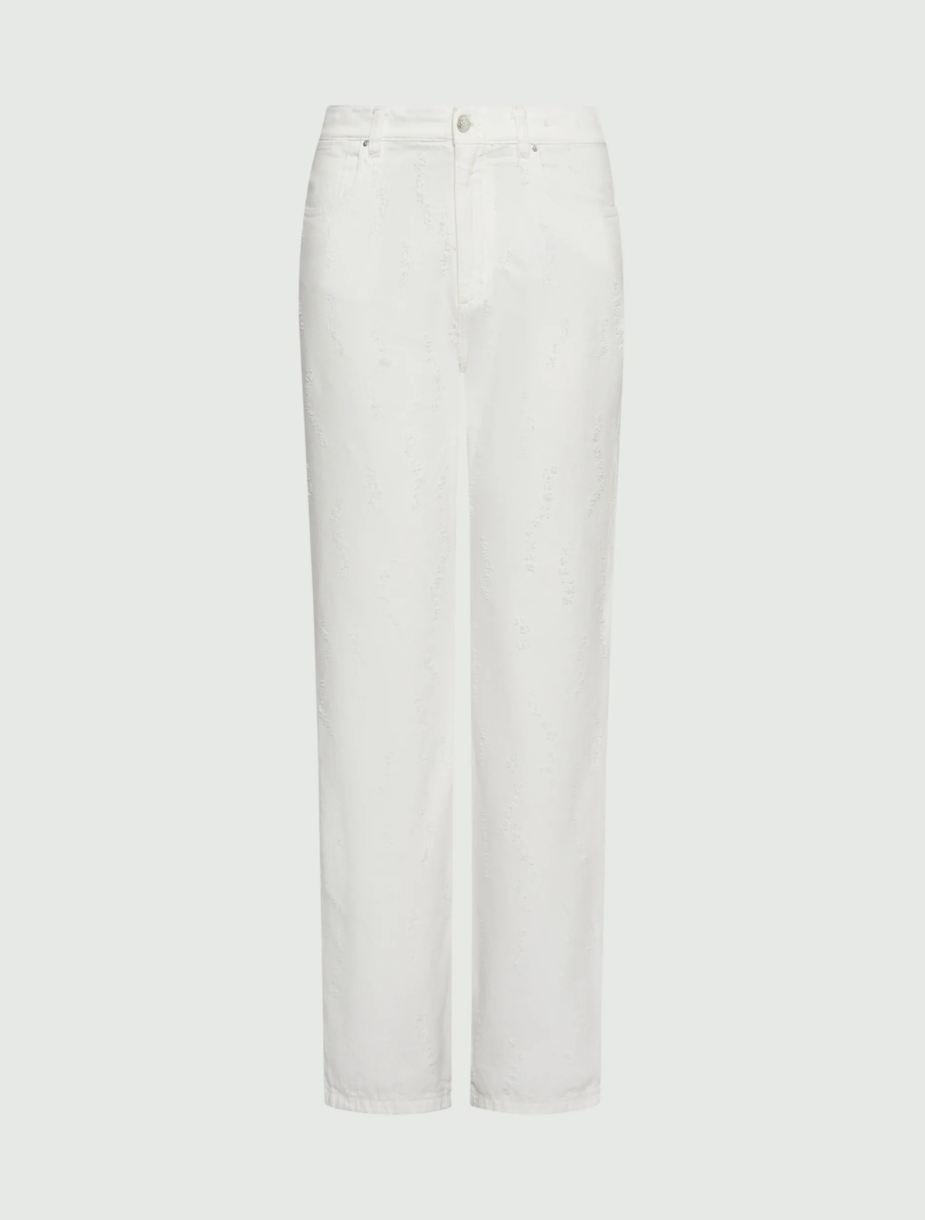 Jeans straight fit in denim - BIANCO