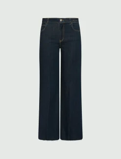 Jeans wide leg cropped in denim soft - BLUETTE