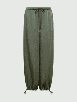 Jogger in twill crinckle - VERDE