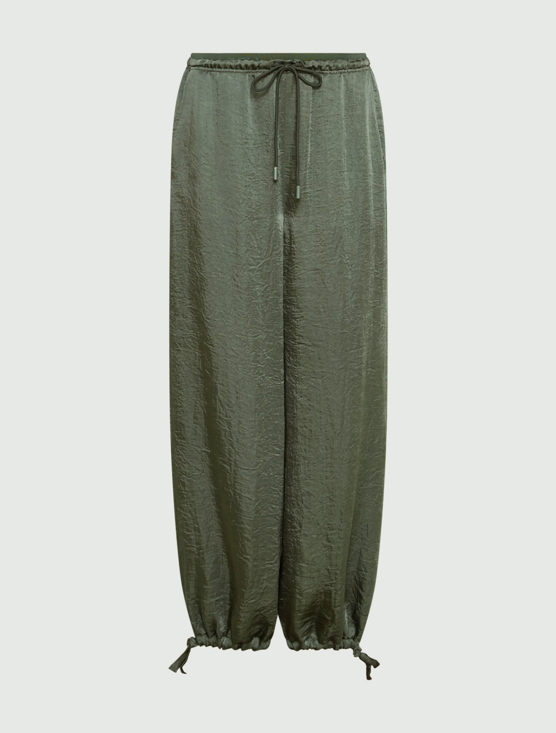 Jogger in twill crinckle - VERDE