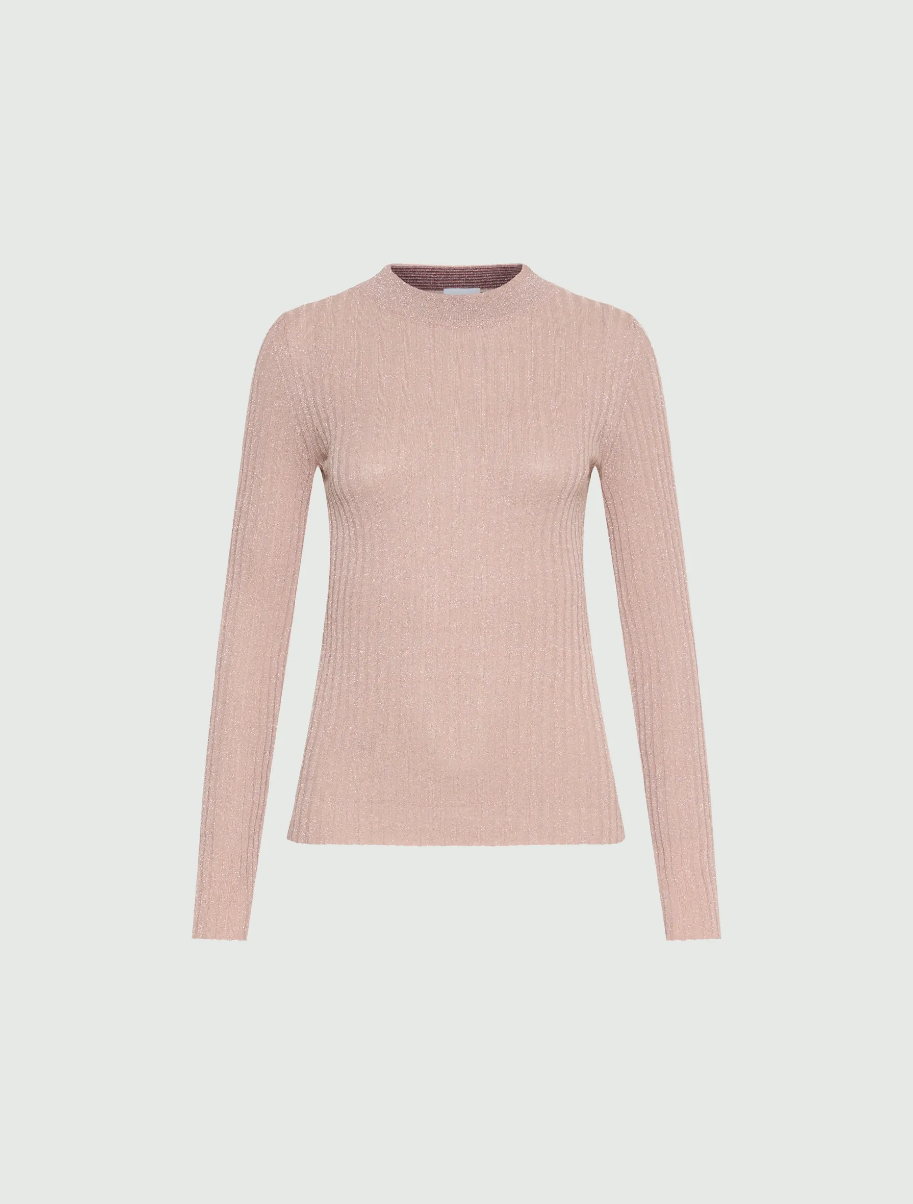 Maglia a coste con filo di lurex - ROSA