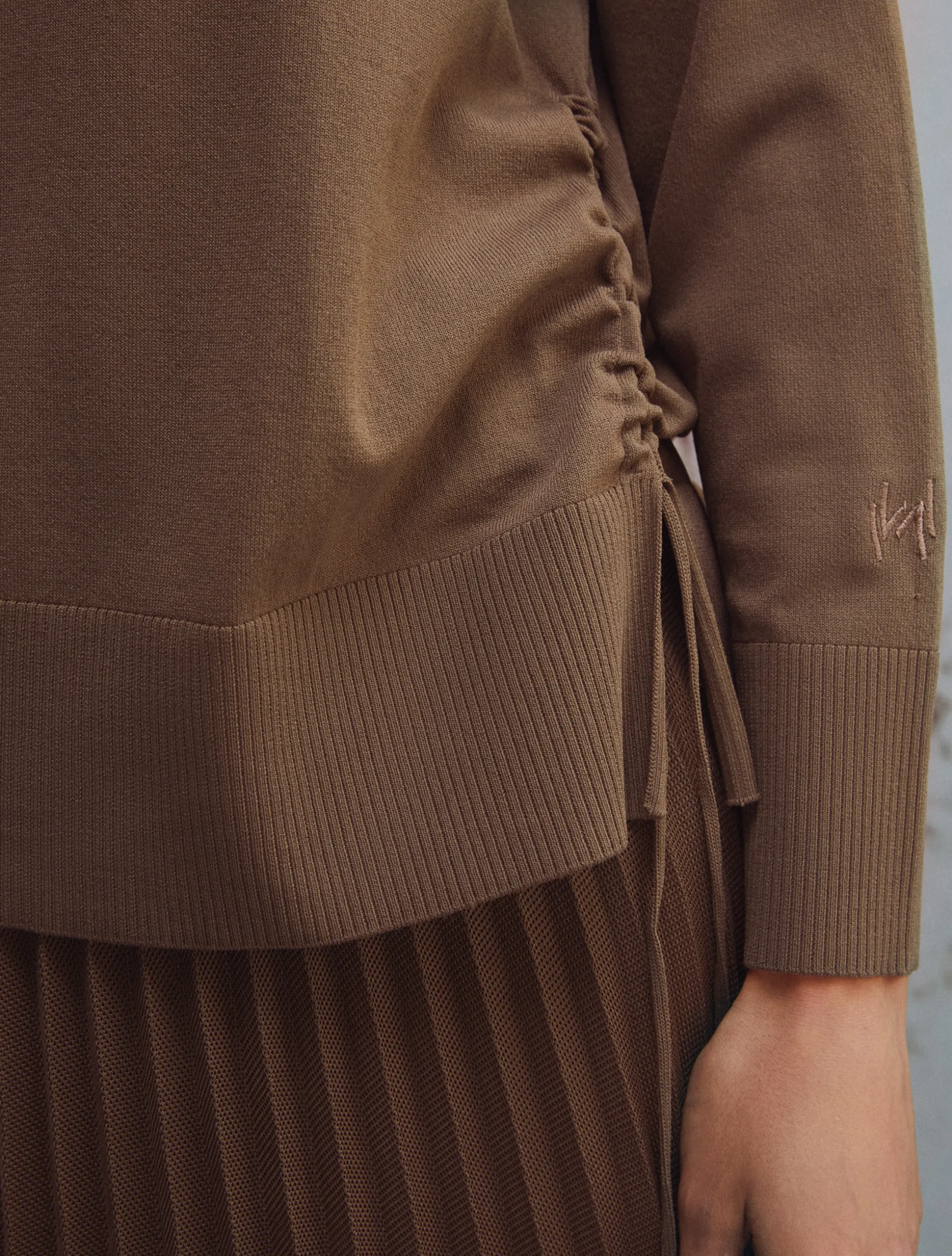 Maglia con coulisse - MARRONE