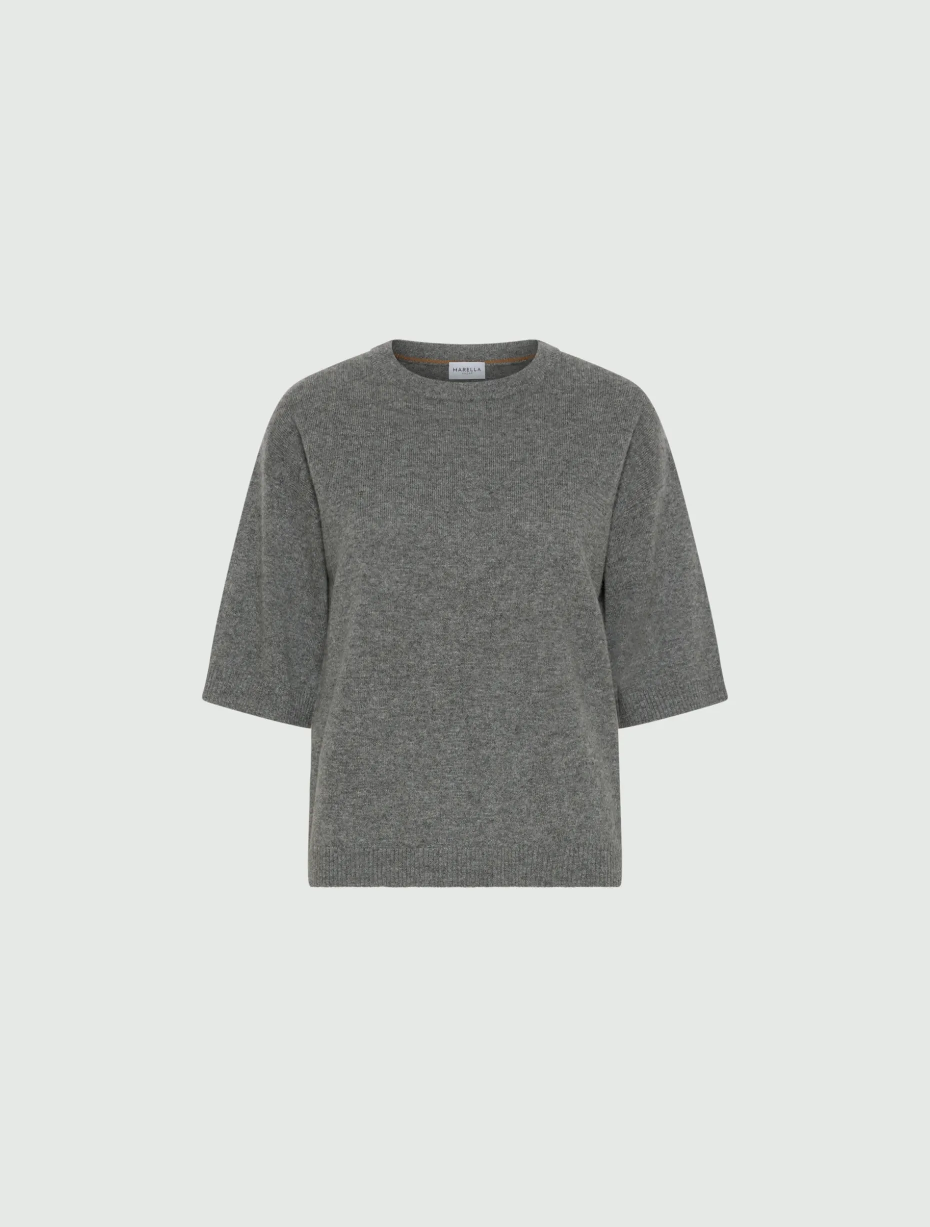 Maglia con manica al gomito in cashmere e lana - GRIGIO MEDIO
