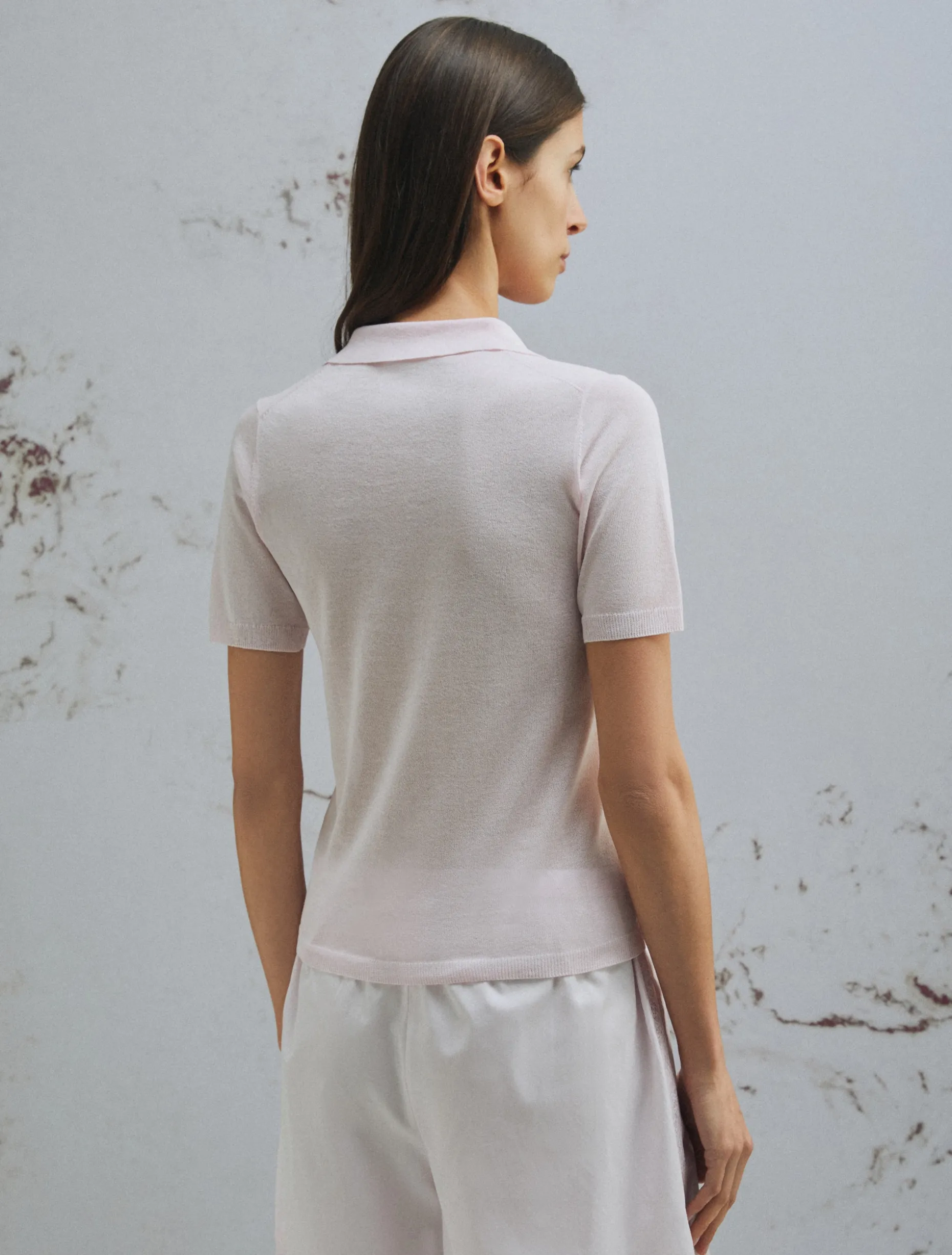 Maglia in viscosa con manica corta - ROSA