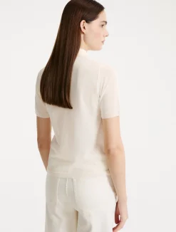 Maglia in viscosa con manica corta - BIANCO LANA