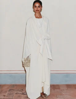 Mantella in georgette - BIANCO LANA