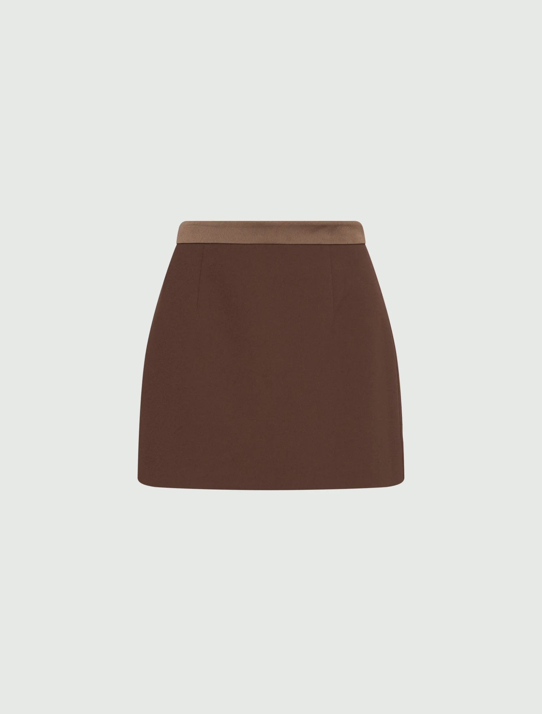 Mini gonna in envers satin - MARRONE