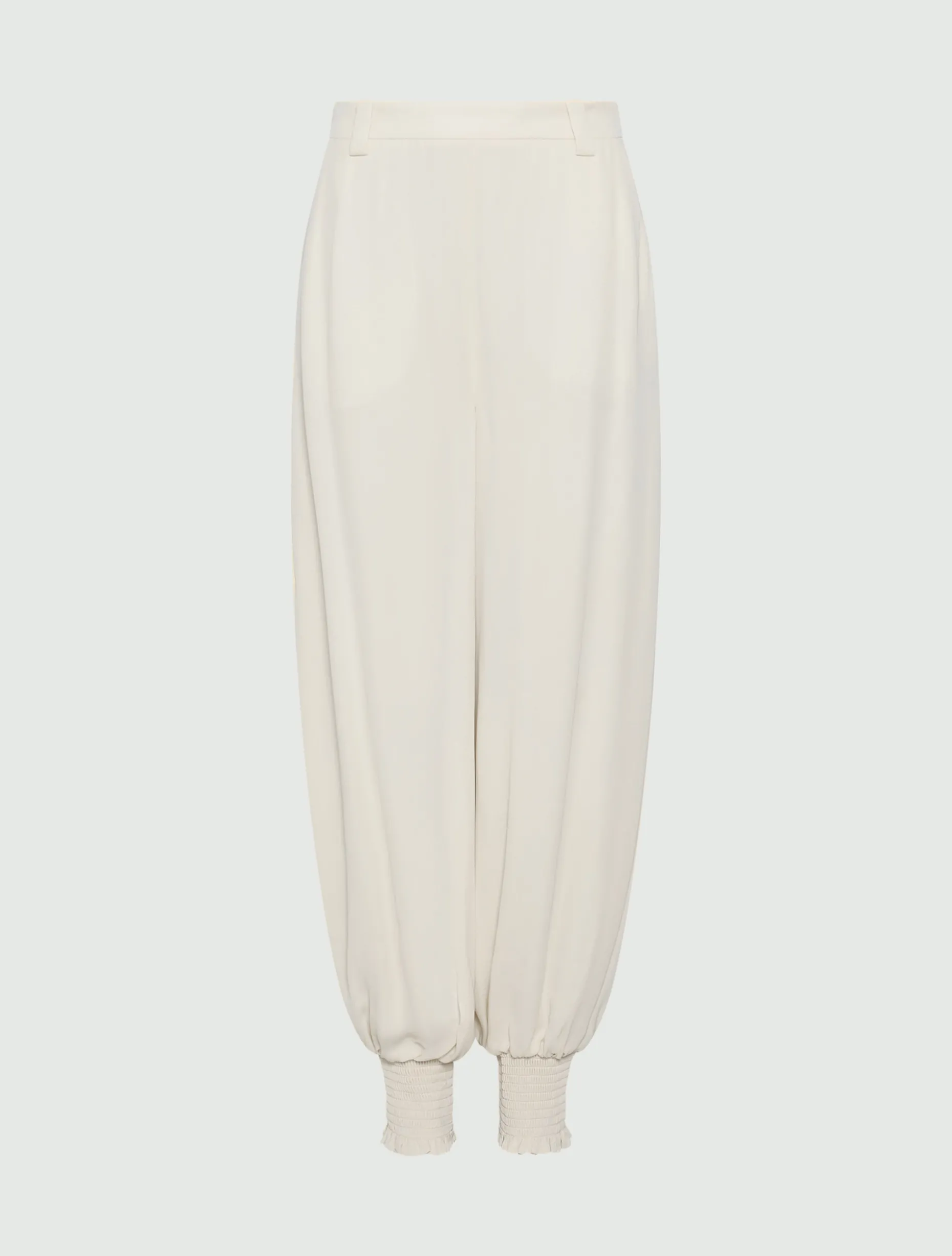 Pantalone ampio in georgette - BIANCO LANA