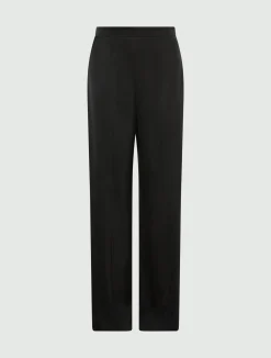 Pantalone ampio in raso stretch - NERO