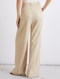 Pantalone ampio in twill - BEIGE