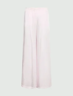 Pantalone ampio in twill crinckle - ROSA