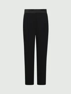 Pantalone chino in envers satin - NERO