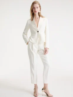 Pantalone chino in envers satin - BIANCO LANA